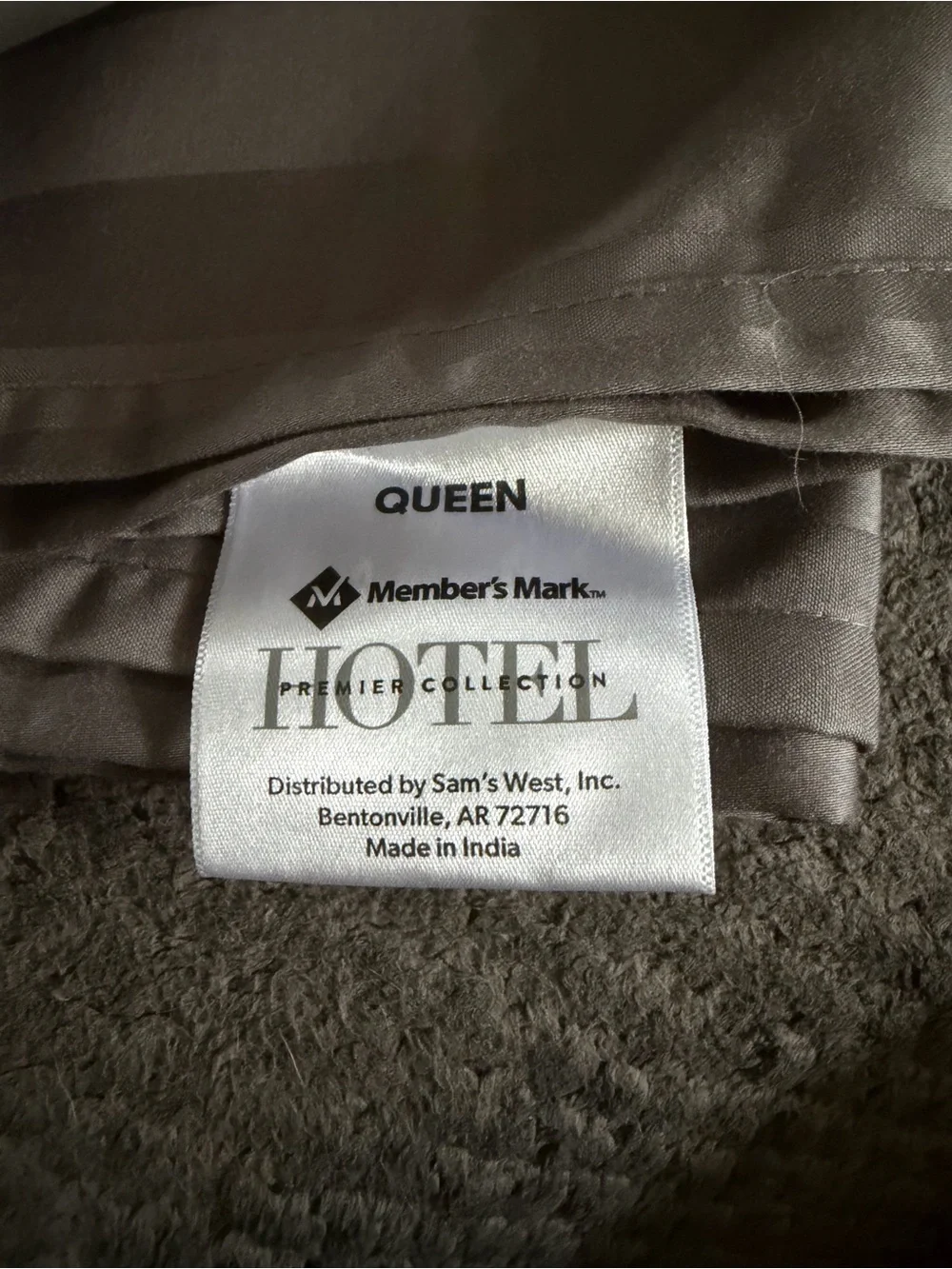 Member’s Mark Hotel Collection Gray Striped Flat Sheet - Queen